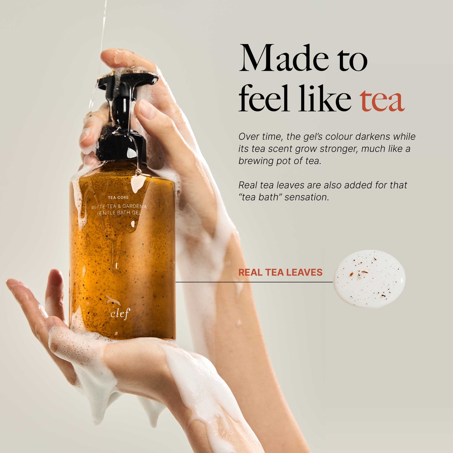 CLEF Tea Core Series Gentle Bath Gel & Daily Nourishing Lotion | Body Wash | Shampoo | Body Lotion
