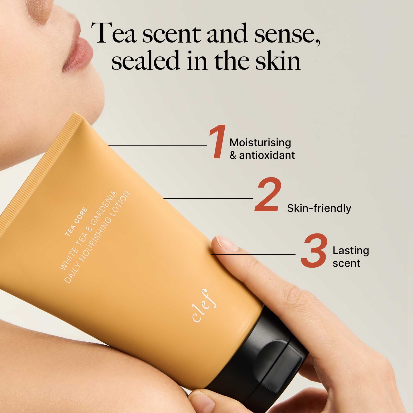 CLEF Tea Core Series Gentle Bath Gel & Daily Nourishing Lotion | Body Wash | Shampoo | Body Lotion