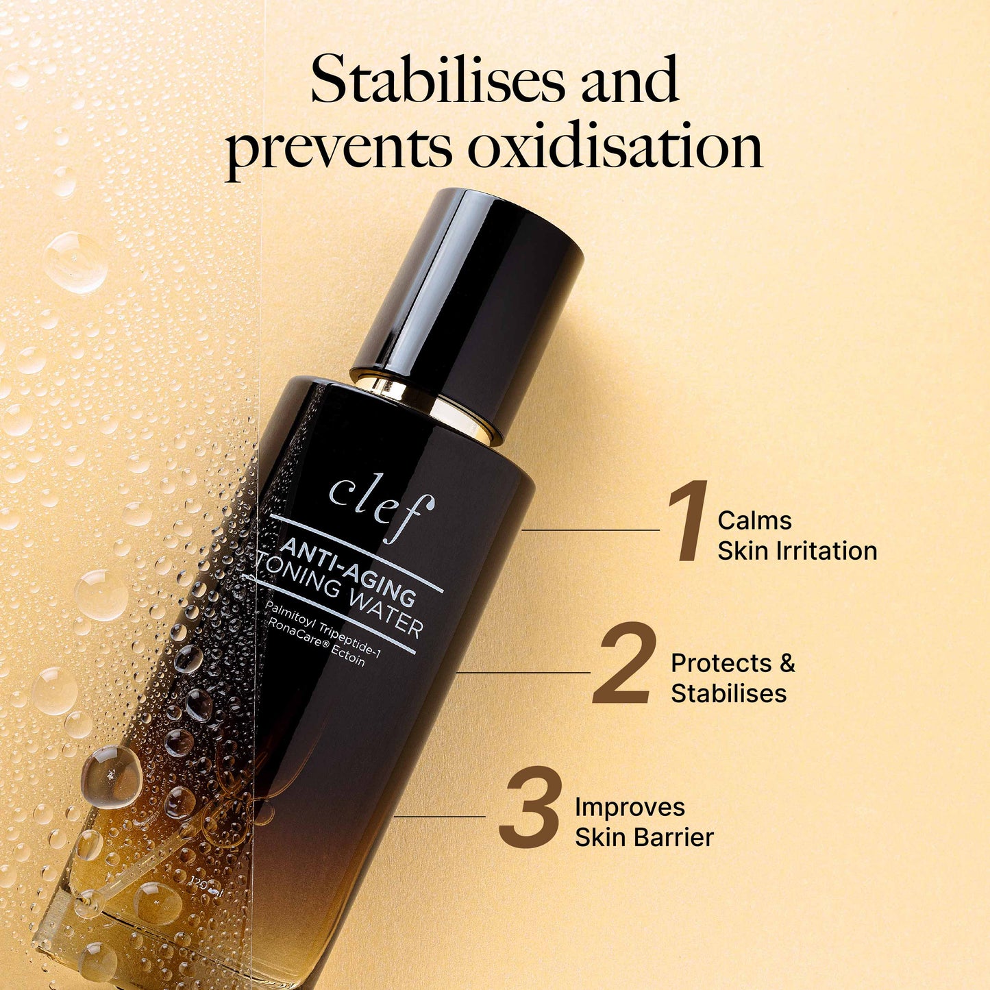 CLEF Anti-Aging Toning Water 120ml | Calms Skin Irritation | Protects & Stabilises | Improves Skin Barrier