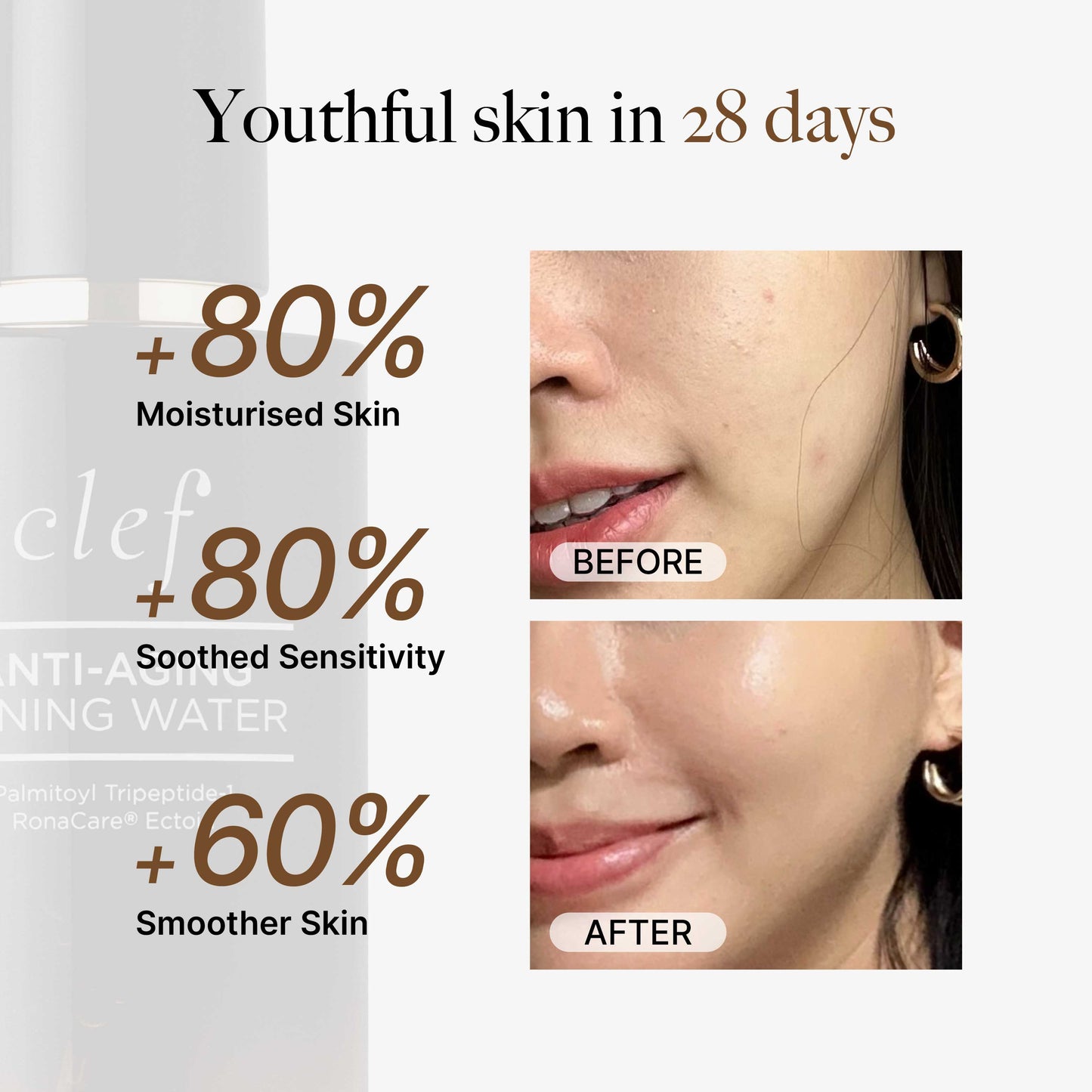 CLEF Anti-Aging Toning Water 120ml | Calms Skin Irritation | Protects & Stabilises | Improves Skin Barrier
