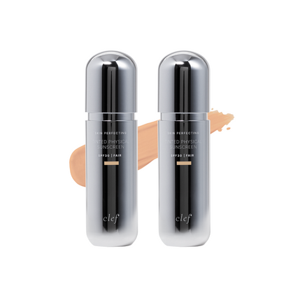 CLEF Skin Perfecting Tinted Physical Sunscreen 50ml | No White Cast | Skin-Friendly | No Stuffiness - FAIR/BEIGE/RICH