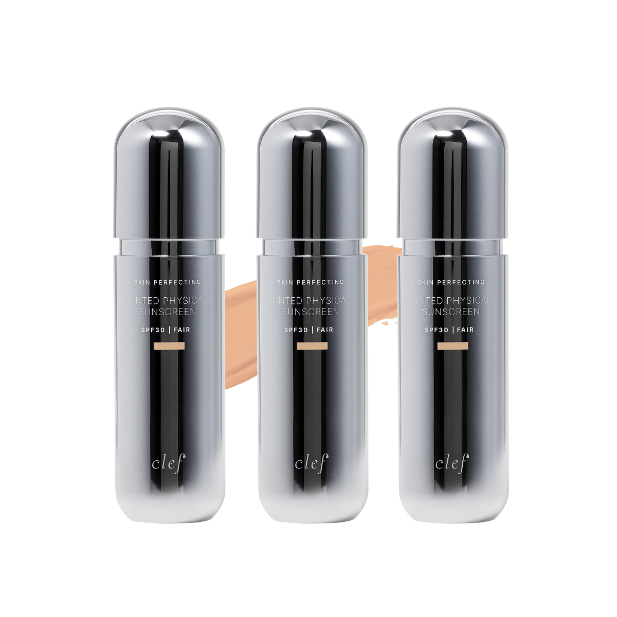 CLEF Skin Perfecting Tinted Physical Sunscreen 50ml | No White Cast | Skin-Friendly | No Stuffiness - FAIR/BEIGE/RICH
