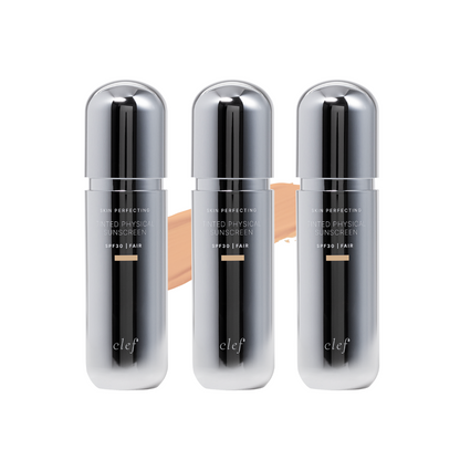 CLEF Skin Perfecting Tinted Physical Sunscreen 50ml | No White Cast | Skin-Friendly | No Stuffiness - FAIR/BEIGE/RICH