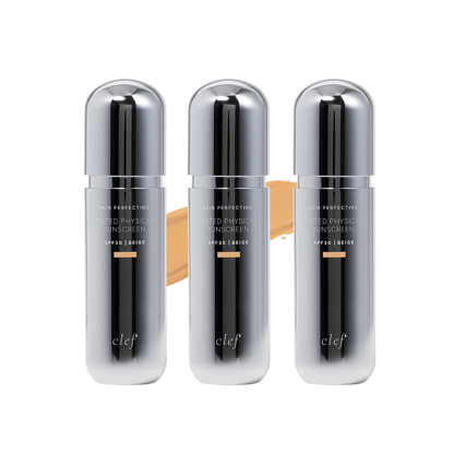 CLEF Skin Perfecting Tinted Physical Sunscreen 50ml | No White Cast | Skin-Friendly | No Stuffiness - FAIR/BEIGE/RICH