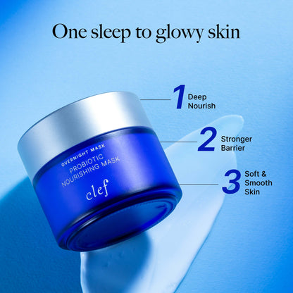 CLEF Probiotic Nourishing Overnight Mask 100g | Deep Nourish | Soft & Smooth Skin | Stronger Barrier