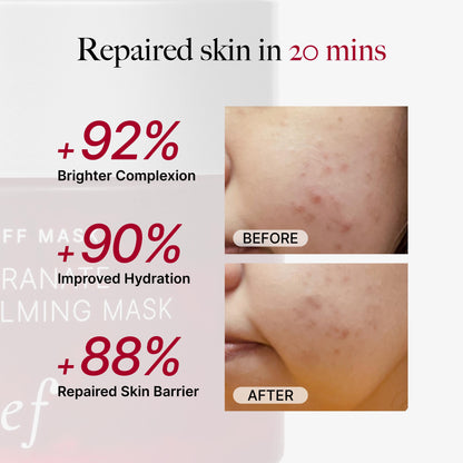 CLEF Pomegranate Instant Calming Mask 100g | Brighten Skin | Moisturise Skin | Fade Redness