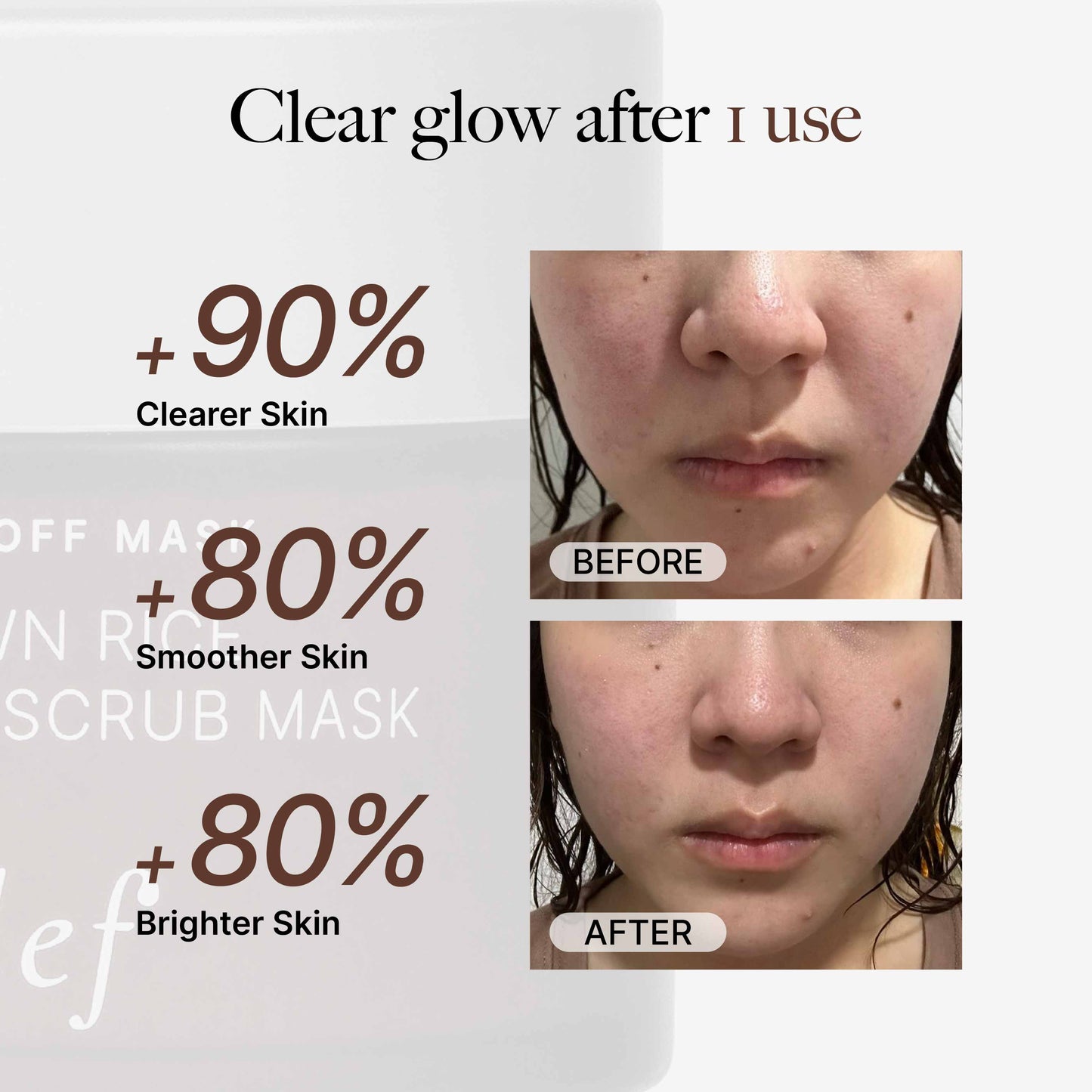 CLEF Brown Rice Renewing Scrub Mask 100g | Dead Skin Polisher | Brightening | Nourishing
