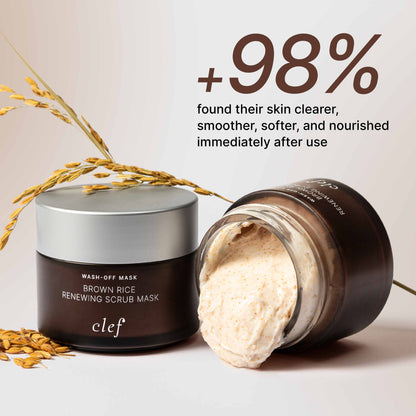 CLEF Brown Rice Renewing Scrub Mask 100g | Dead Skin Polisher | Brightening | Nourishing